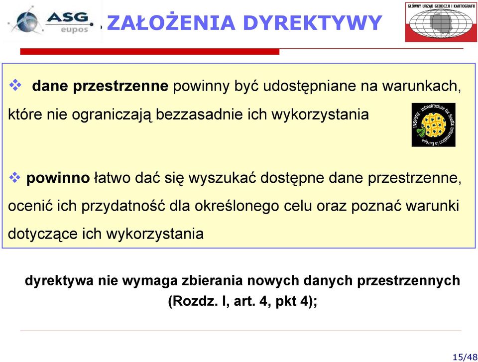 przestrzenne, ocenić ich przydatność dla określonego celu oraz poznać warunki dotyczące ich