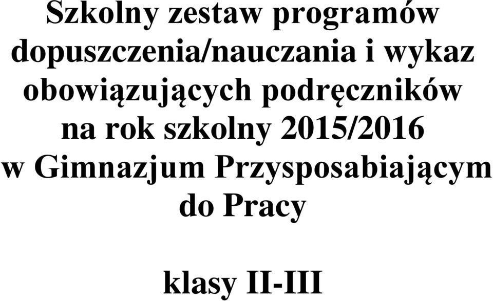 obowiązujących podręczników na rok