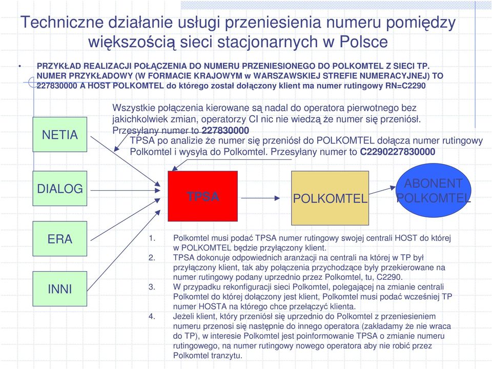 kierowane s nadal do operatora pierwotnego bez jakichkolwiek zmian, operatorzy CI nic nie wiedze numer si przeniósł.