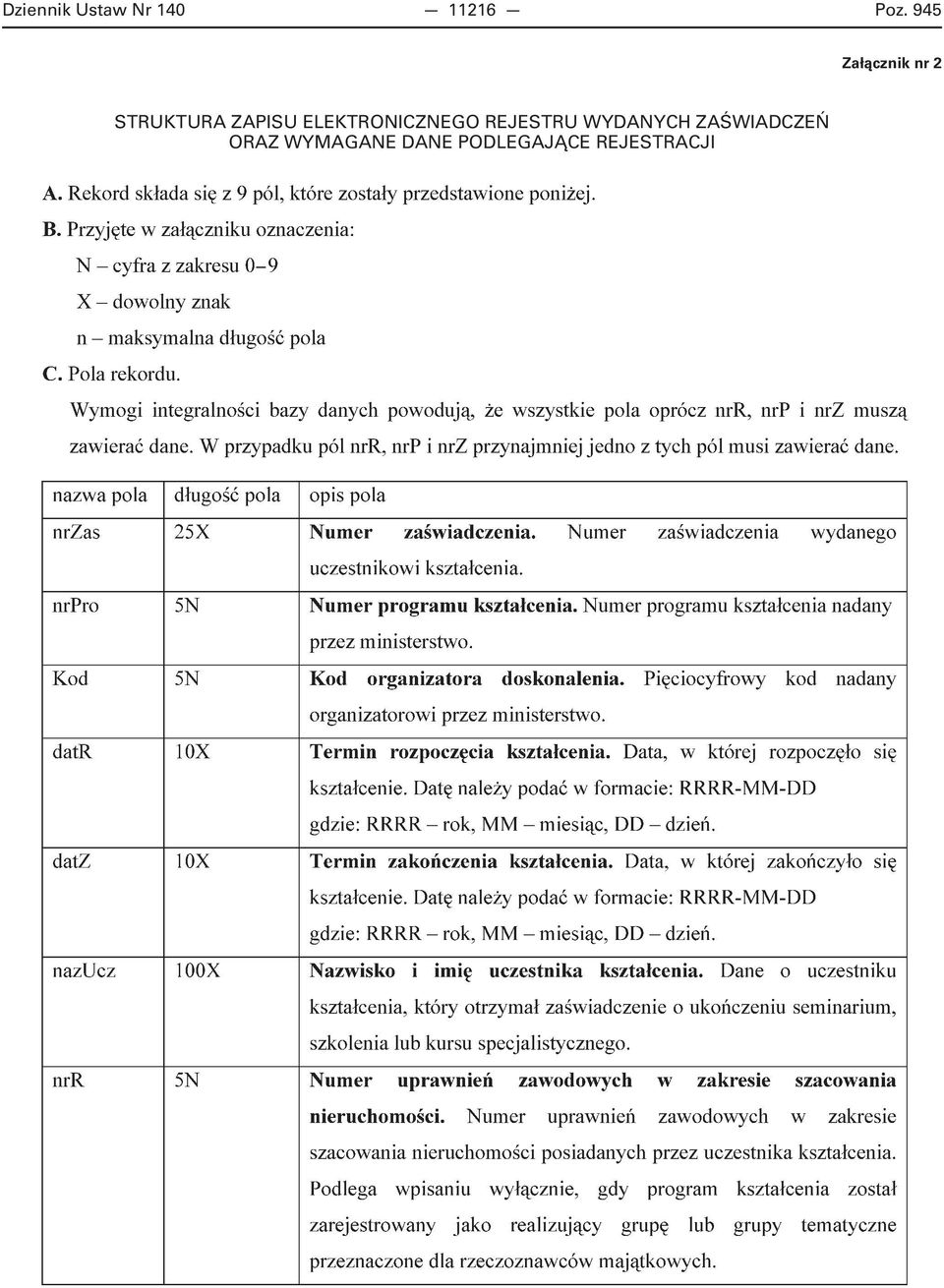 ELEKTRONICZNEGO REJESTRU WYDANYCH