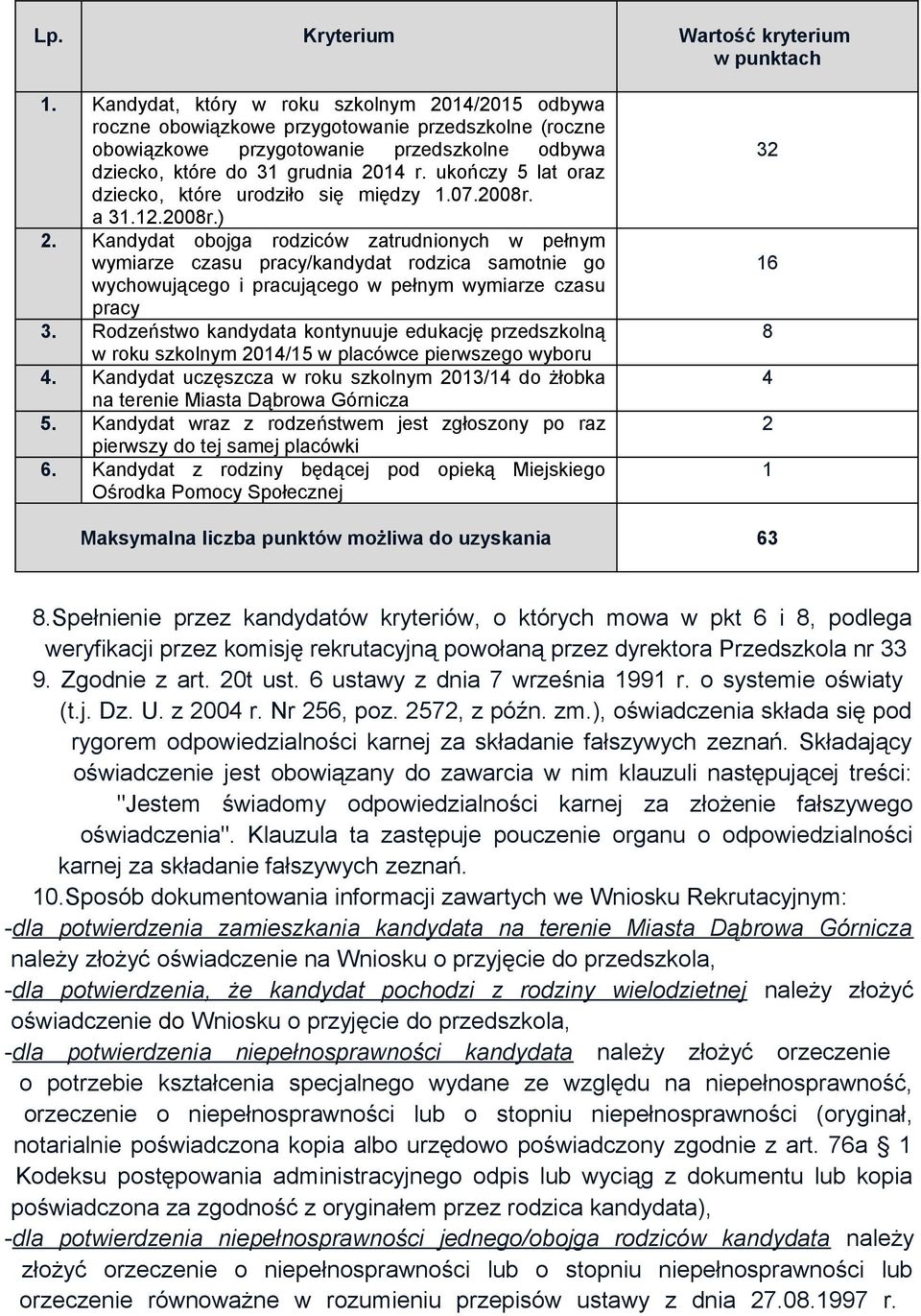 ukończy 5 lat oraz dziecko, które urodziło się między 1.07.2008r. a 31.12.2008r.) 2.