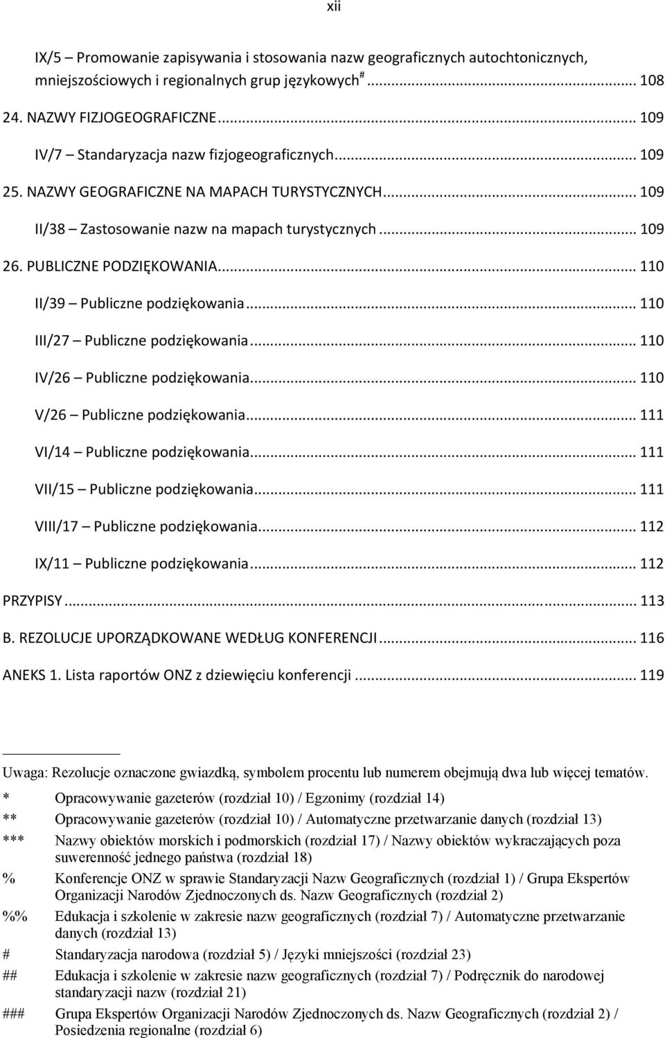 .. 110 II/39 Publiczne podziękowania... 110 III/27 Publiczne podziękowania... 110 IV/26 Publiczne podziękowania... 110 V/26 Publiczne podziękowania... 111 VI/14 Publiczne podziękowania.