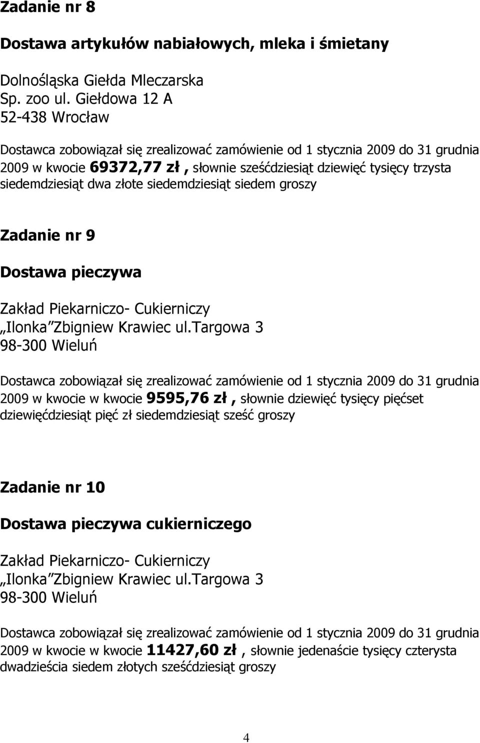 Zakład Piekarniczo- Cukierniczy Ilonka Zbigniew Krawiec ul.