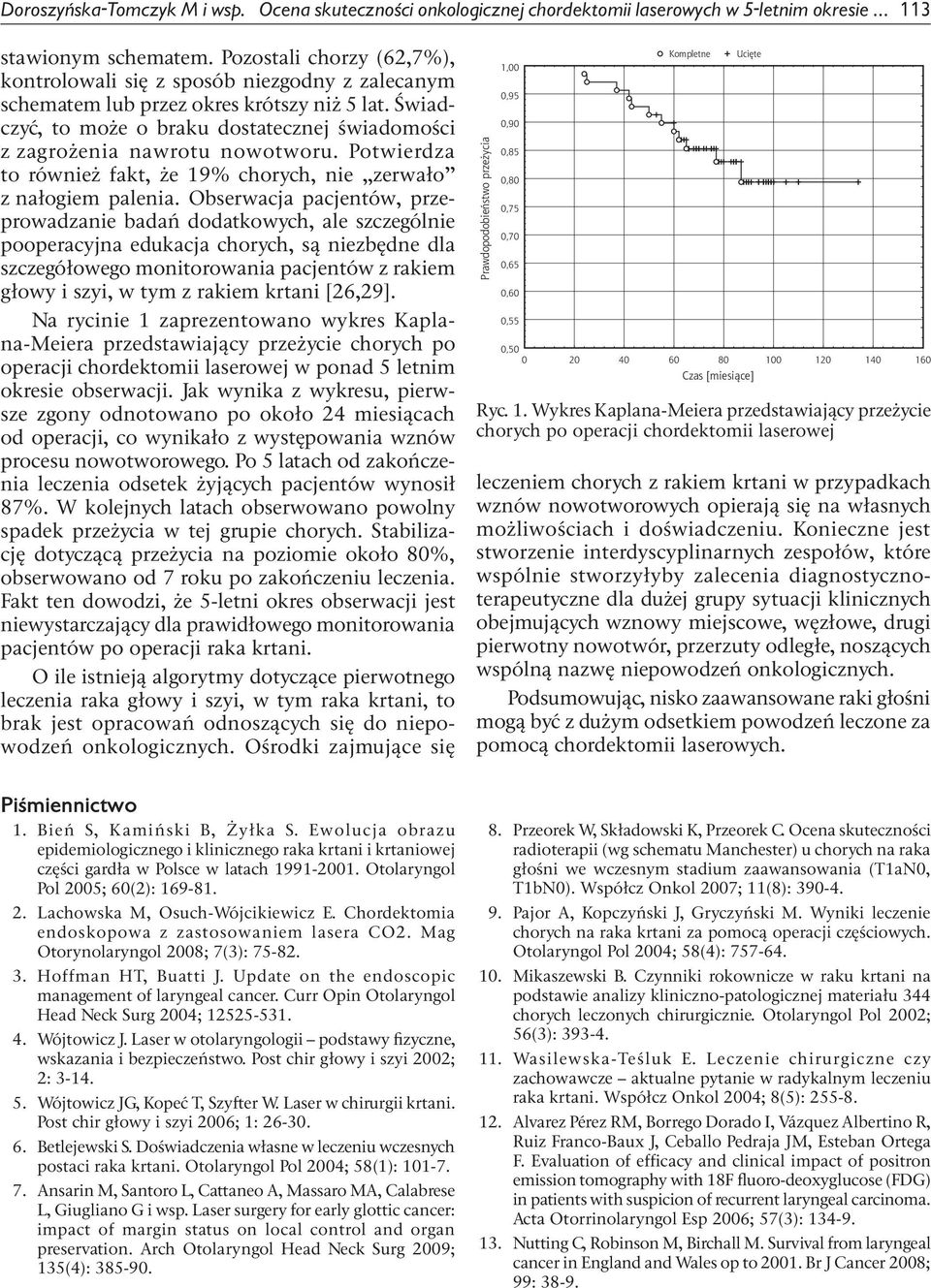 Świadczyć, to może o braku dostatecznej świadomości z zagrożenia nawrotu nowotworu. Potwierdza to również fakt, że 19% chorych, nie zerwało z nałogiem palenia.