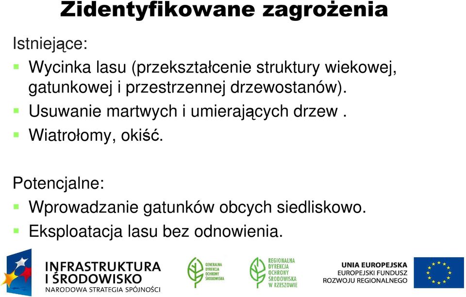 Usuwanie martwych i umierających drzew. Wiatrołomy, okiść.