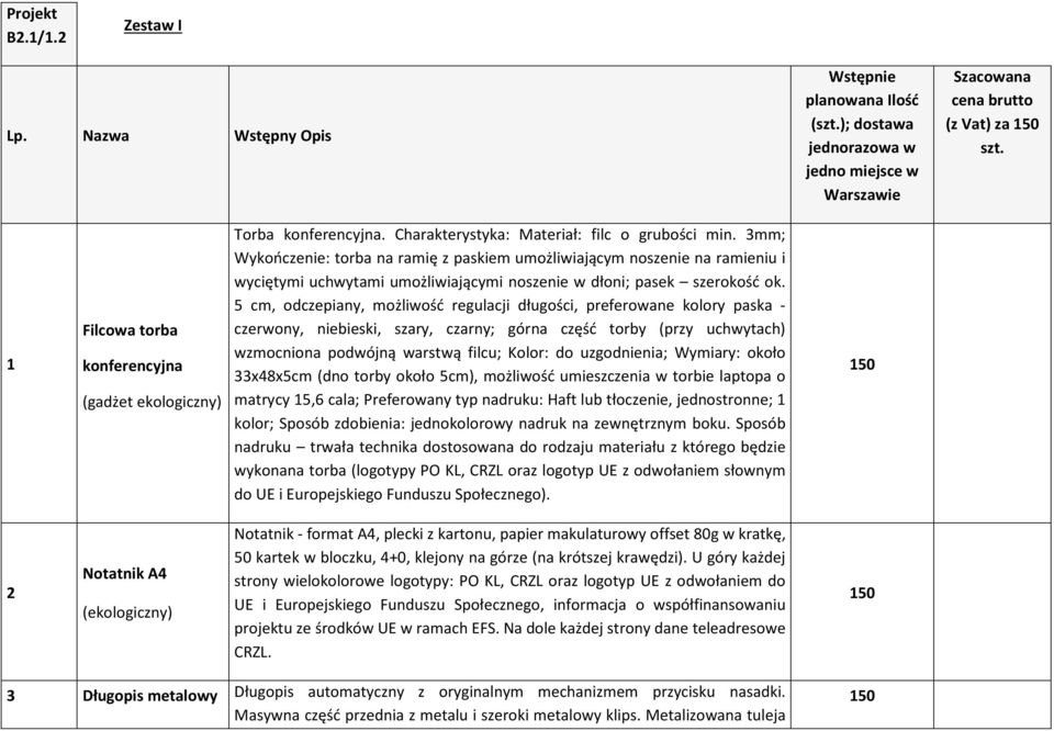 3mm; Wykończenie: torba na ramię z paskiem umożliwiającym noszenie na ramieniu i wyciętymi uchwytami umożliwiającymi noszenie w dłoni; pasek szerokość ok.