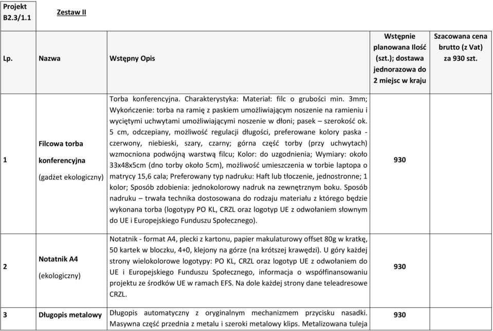 3mm; Wykończenie: torba na ramię z paskiem umożliwiającym noszenie na ramieniu i wyciętymi uchwytami umożliwiającymi noszenie w dłoni; pasek szerokość ok.