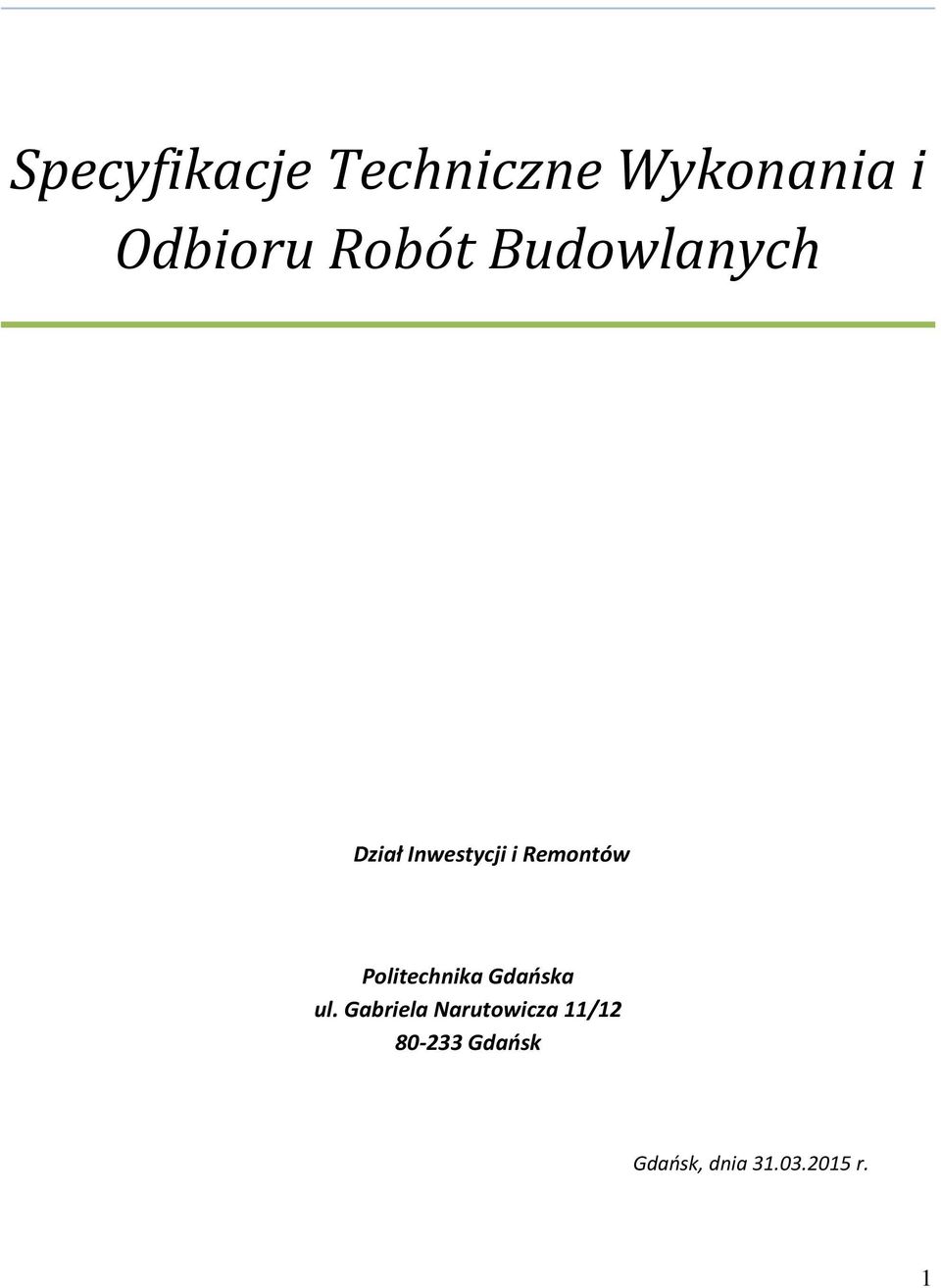 Politechnika Gdańska ul.