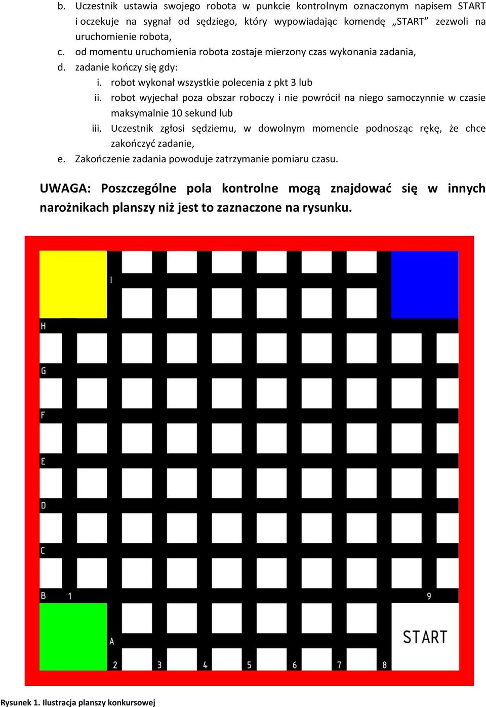 robot wyjechał poza obszar roboczy i nie powrócił na niego samoczynnie w czasie maksymalnie 10 sekund lub iii.