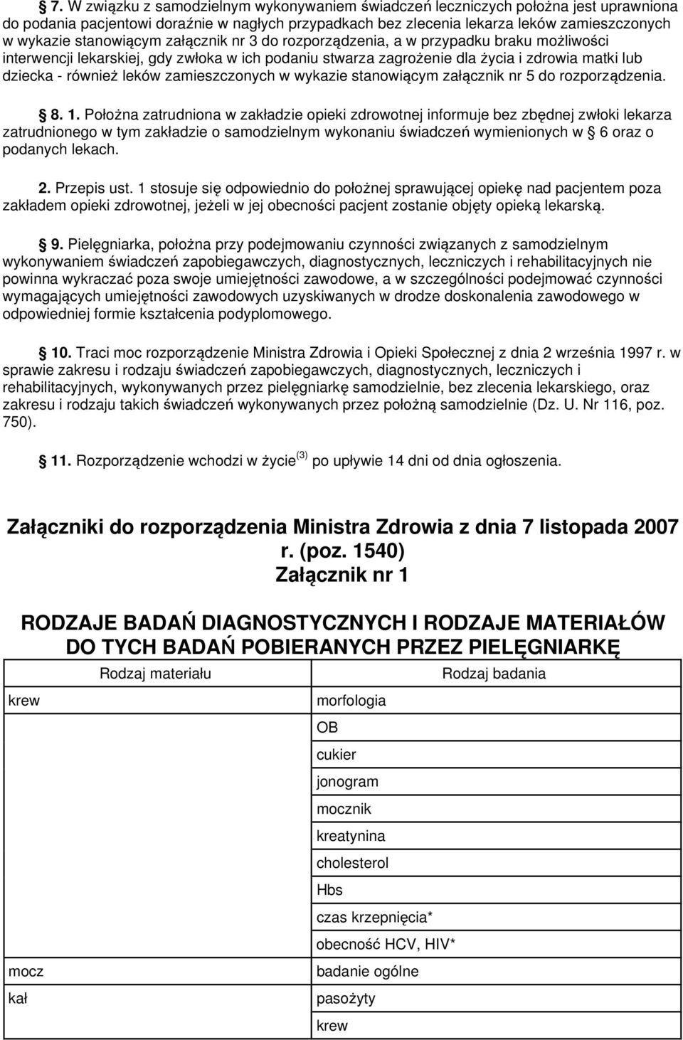 zamieszczonych w wykazie stanowiącym załącznik nr 5 do rozporządzenia. 8. 1.