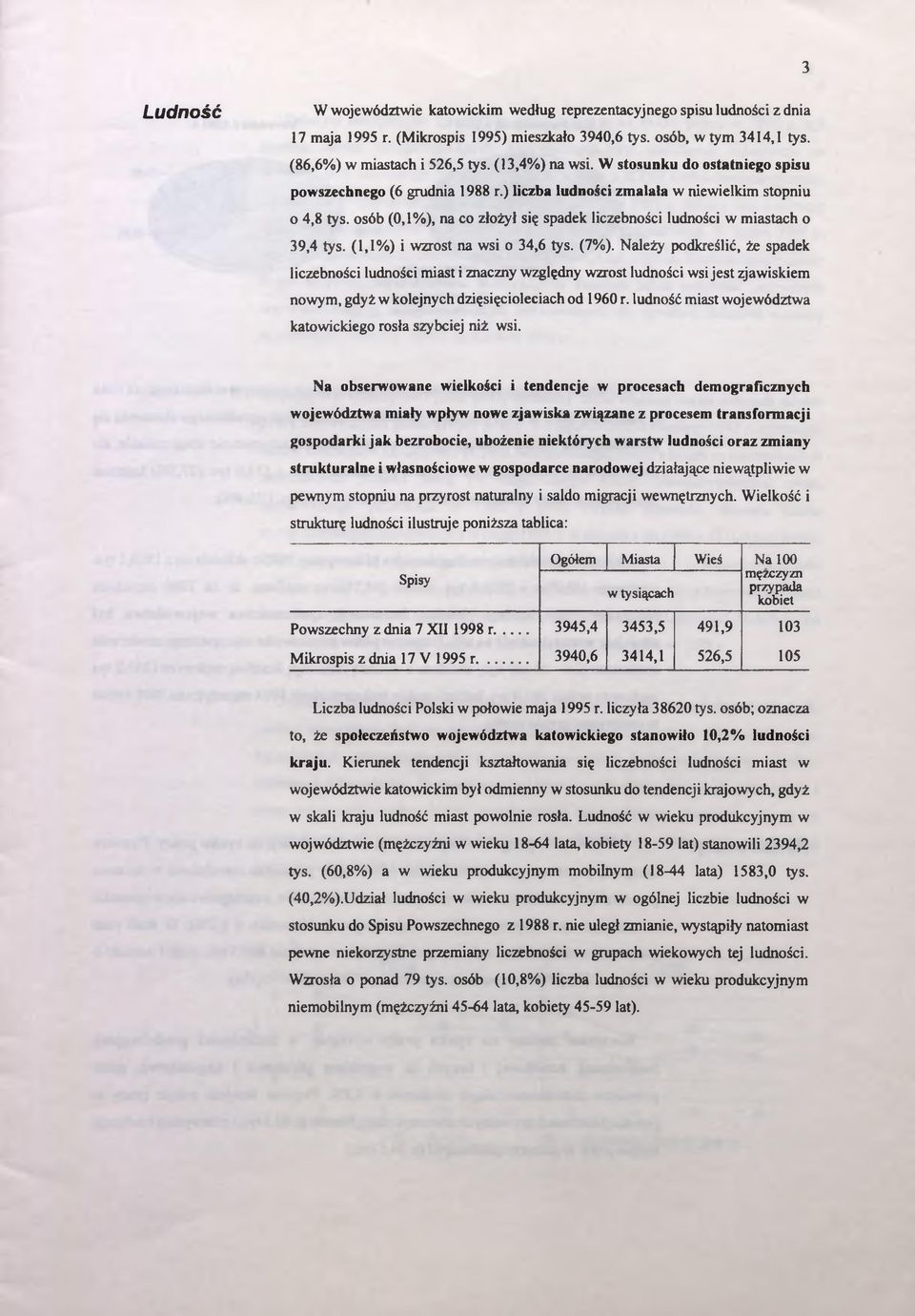 osób (0,1%), na co złożył się spadek liczebności ludności w miastach o 39,4 tys. (1,1%) i wzrost na wsi o 34,6 tys. (7%).