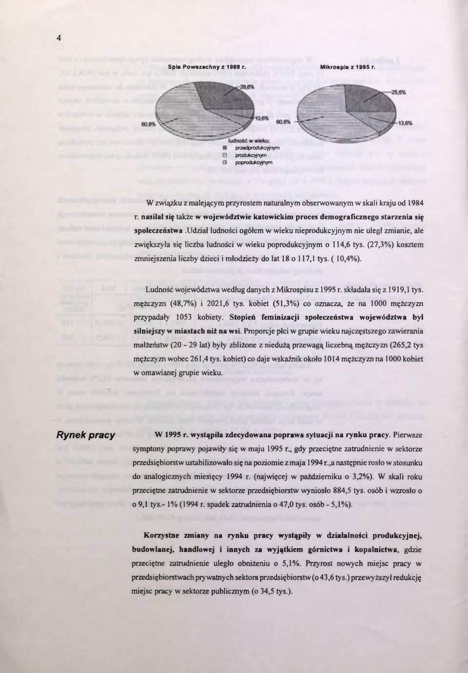 udział ludności ogółem w wieku nieprodukcyjnym nie uległ zmianie, ale zwiększyła się liczba ludności w wieku poprodukcyjnym o 114,6 tys.