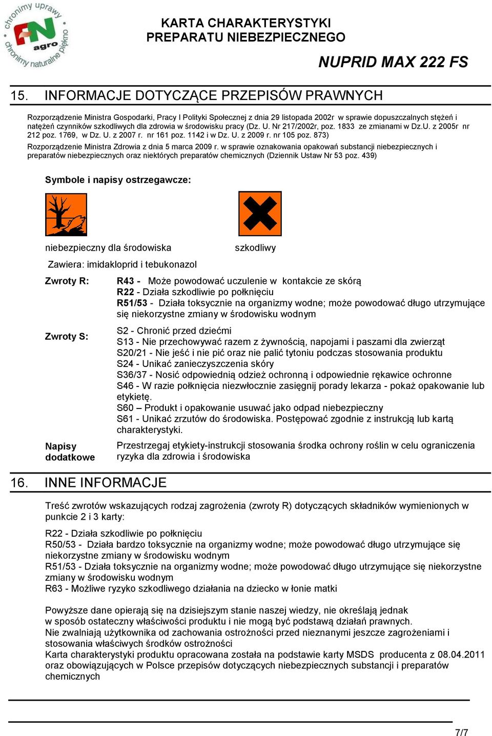 873) Rozporządzenie Ministra Zdrowia z dnia 5 marca 2009 r.