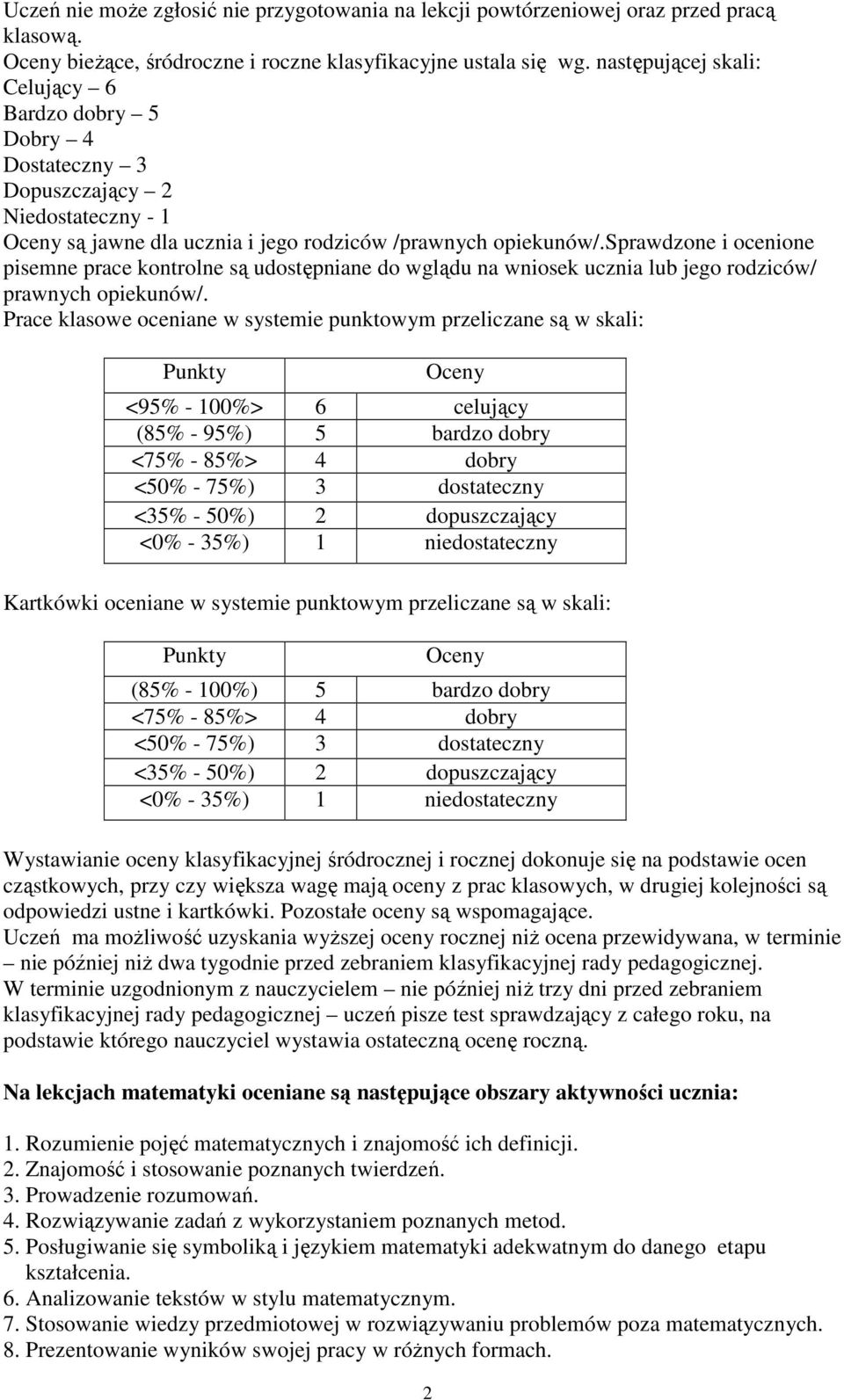 sprawdzone i ocenione pisemne prace kontrolne są udostępniane do wglądu na wniosek ucznia lub jego rodziców/ prawnych opiekunów/.