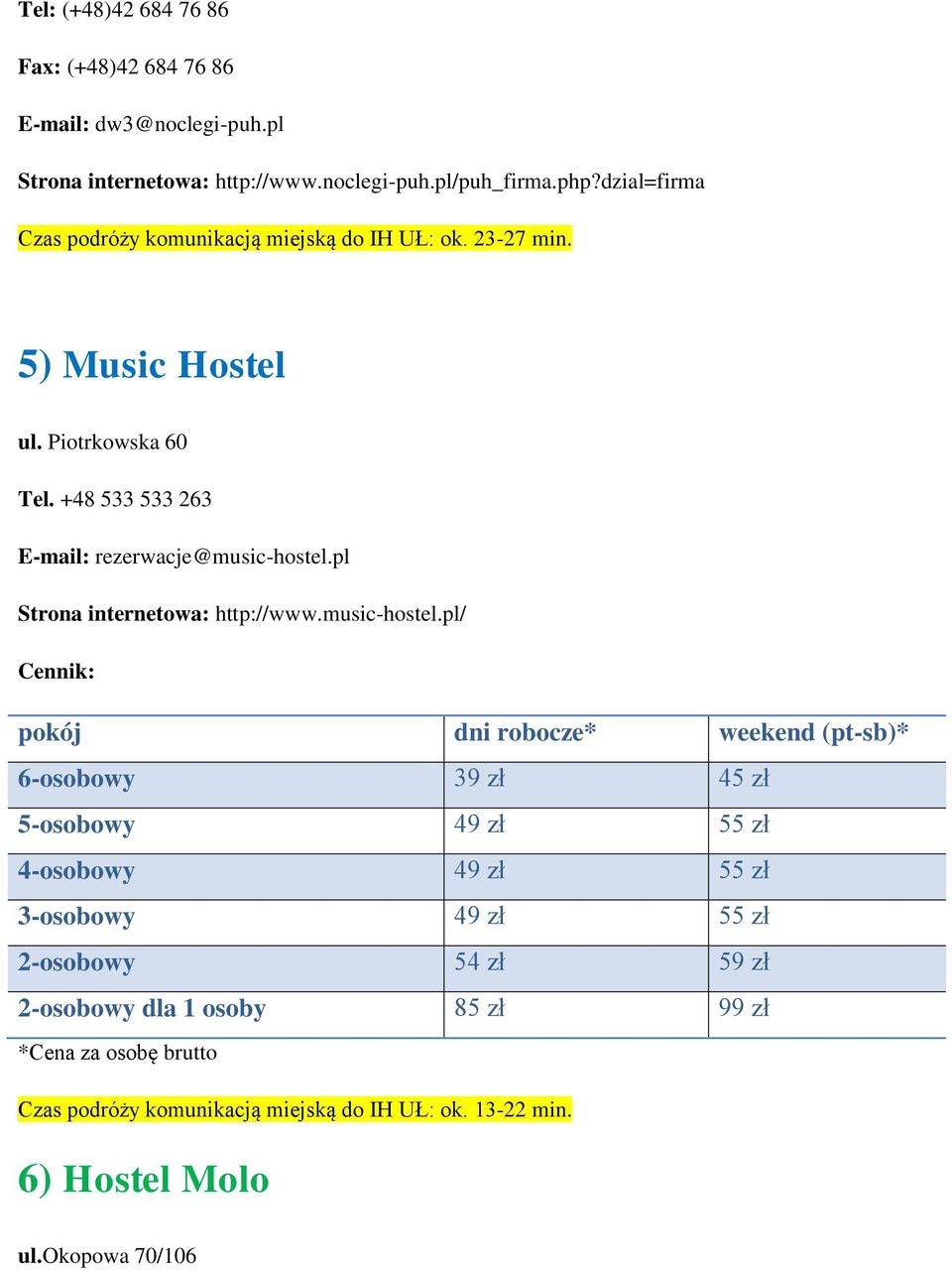 pl Strona internetowa: http://www.music-hostel.