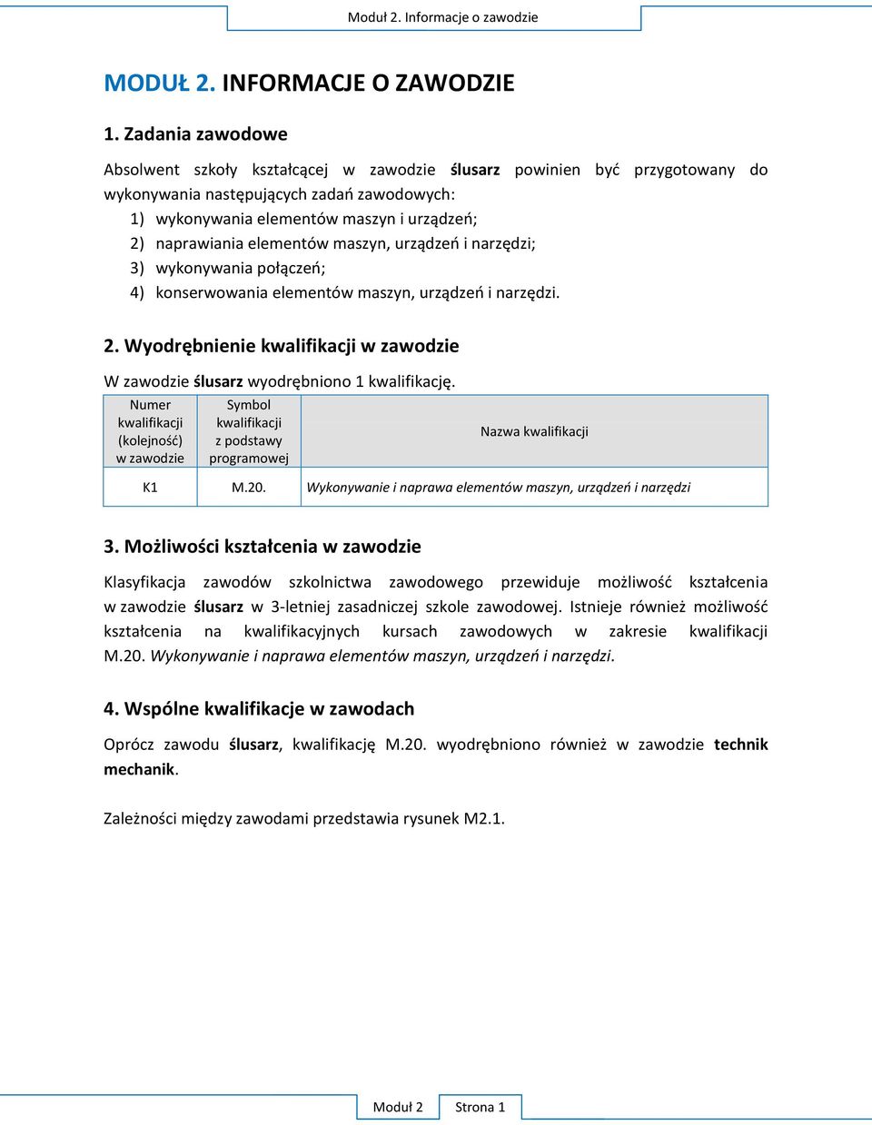 elementów maszyn, urządzeń i narzędzi; 3) wykonywania połączeń; 4) konserwowania elementów maszyn, urządzeń i narzędzi. 2.