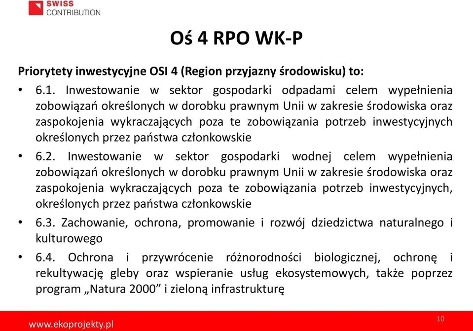 inwestycyjnych określonych przez państwa członkowskie 6.2.