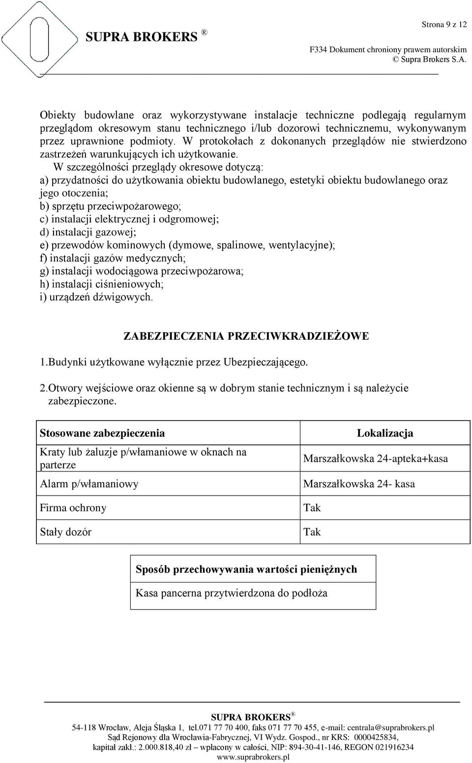 W szczególności przeglądy okresowe dotyczą: a) przydatności do użytkowania obiektu budowlanego, estetyki obiektu budowlanego oraz jego otoczenia; b) sprzętu przeciwpożarowego; c) instalacji