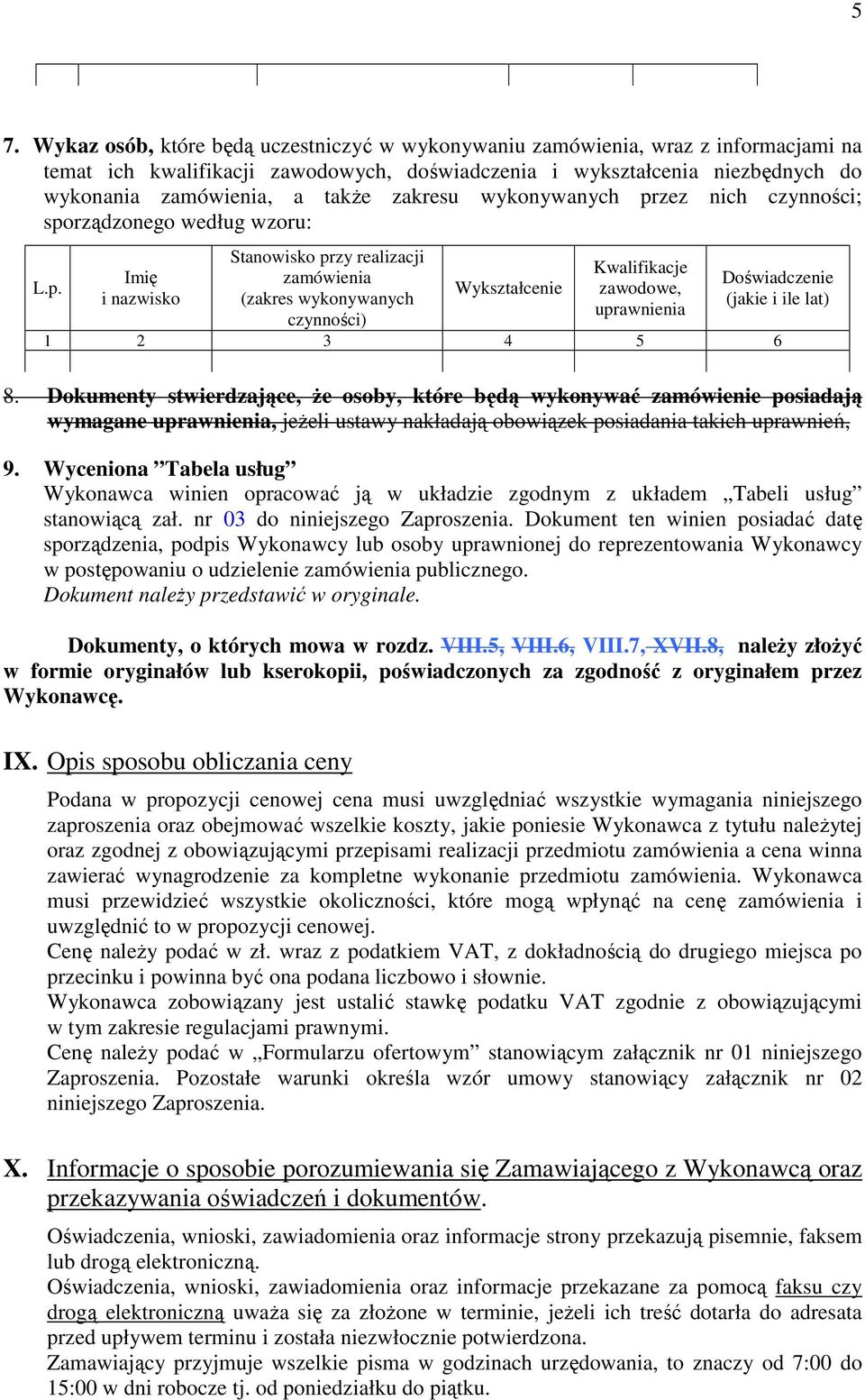 zez nich czynności; spo