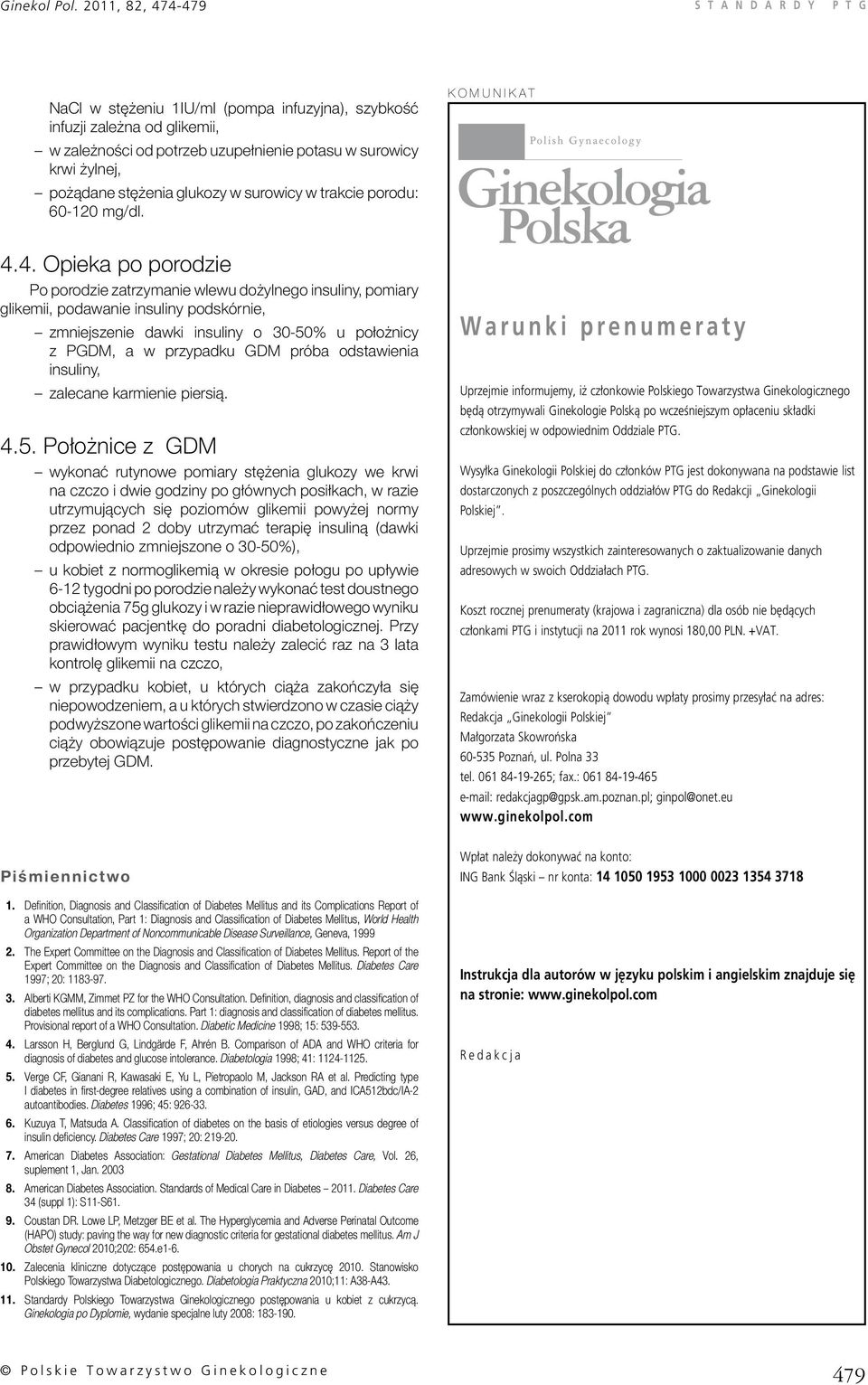 stężenia glukozy w surowicy w trakcie porodu: 60-120 mg/dl. KOMUNIKAT 4.