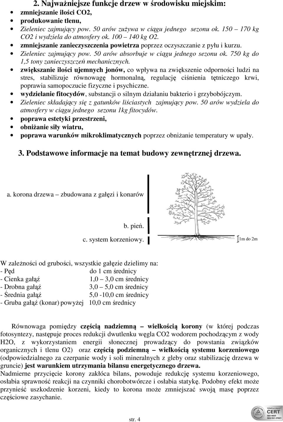 50 arów absorbuje w ciągu jednego sezonu ok. 750 kg do 1,5 tony zanieczyszczeń mechanicznych.