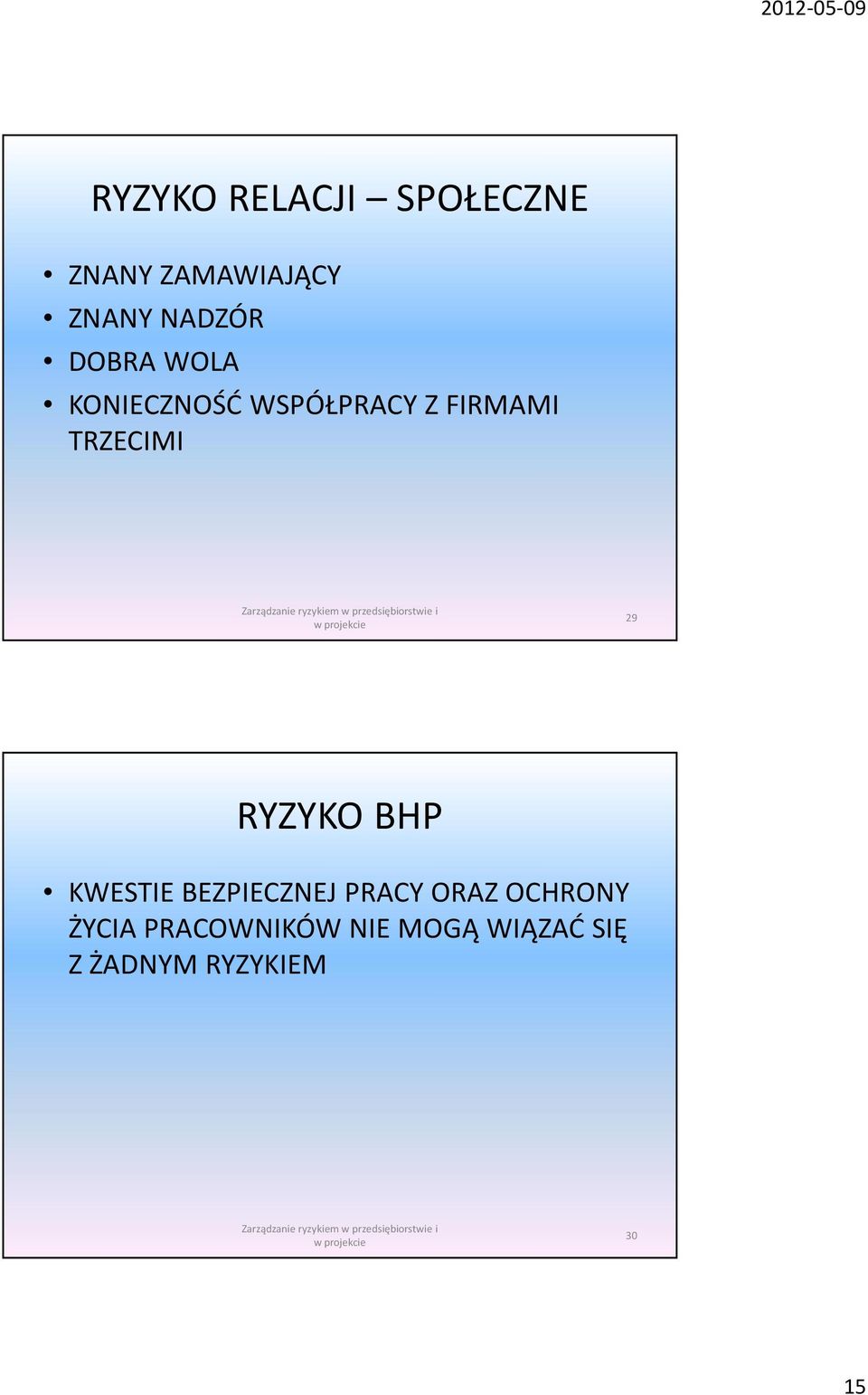RYZYKO BHP KWESTIE BEZPIECZNEJ PRACY ORAZ OCHRONY ŻYCIA