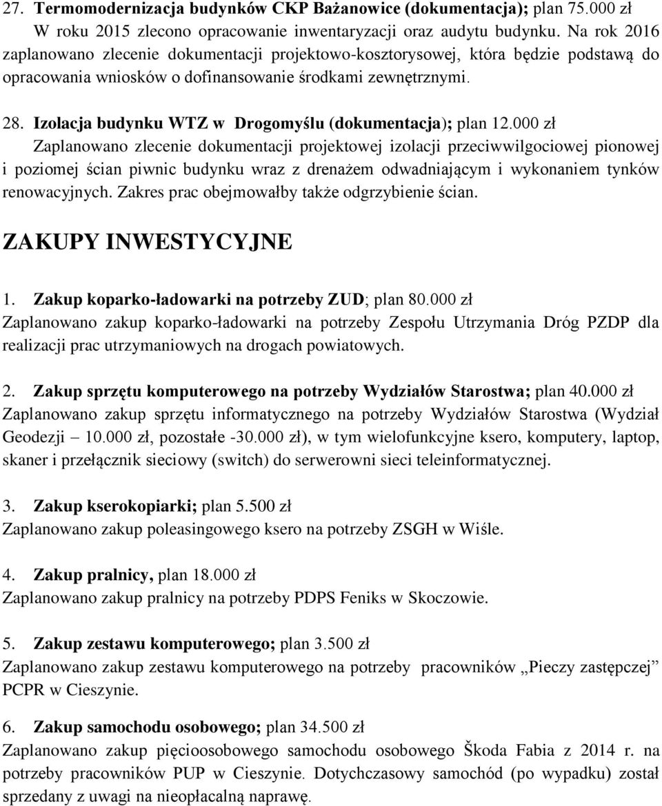 Izolacja budynku WTZ w Drogomyślu (dokumentacja); plan 12.