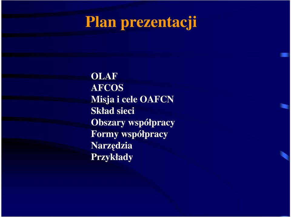 sieci Obszary współpracy