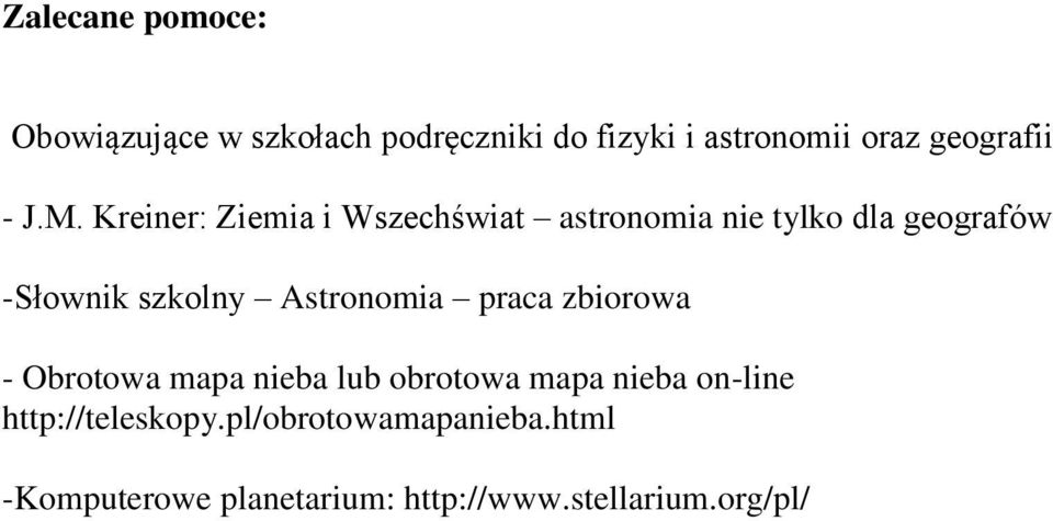 Kreiner: Ziemia i Wszechświat astronomia nie tylko dla geografów -Słownik szkolny