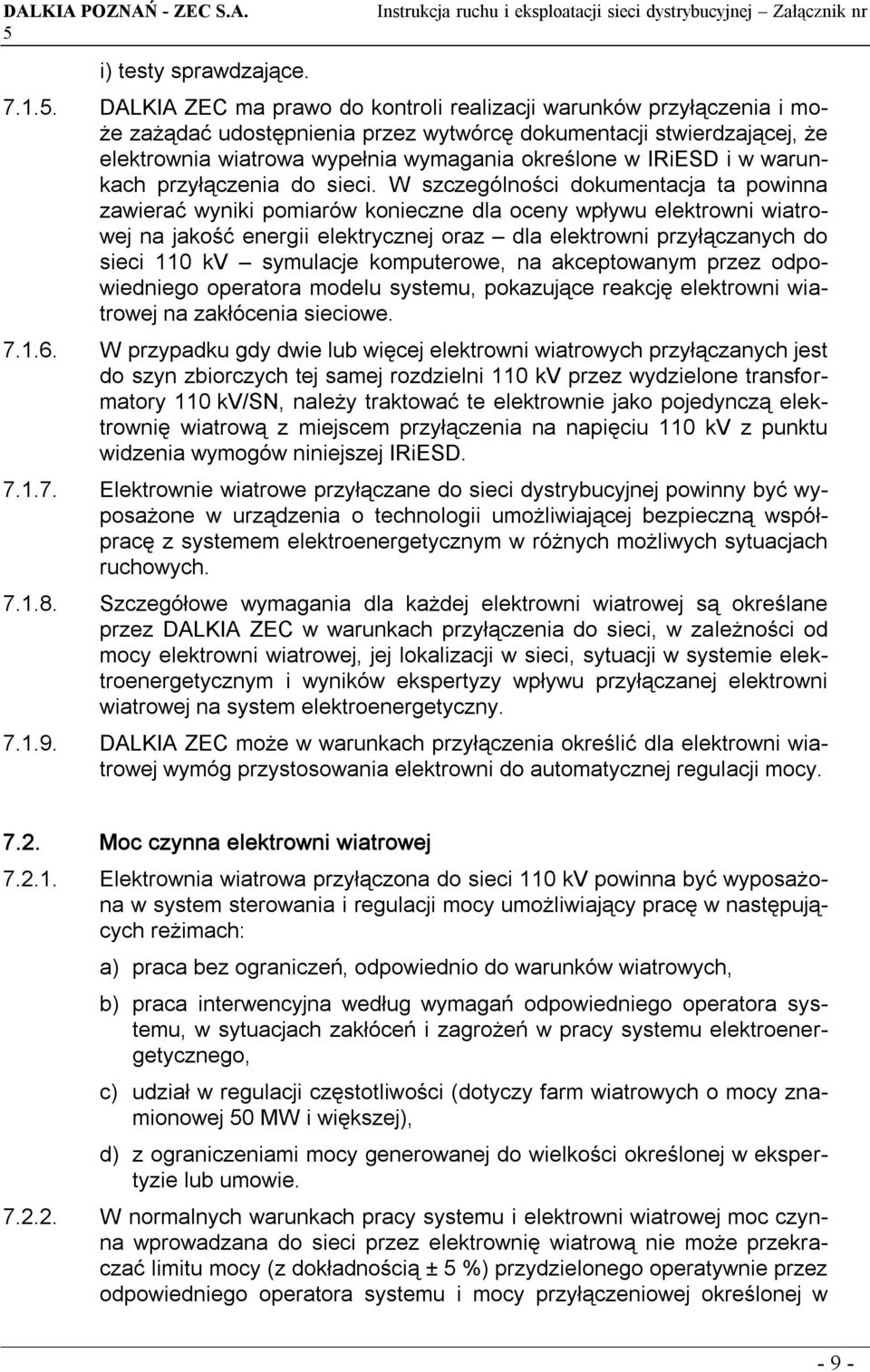 IRiESD i w warunkach przyłączenia do sieci.