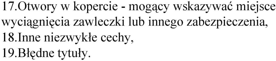 zawleczki lub innego