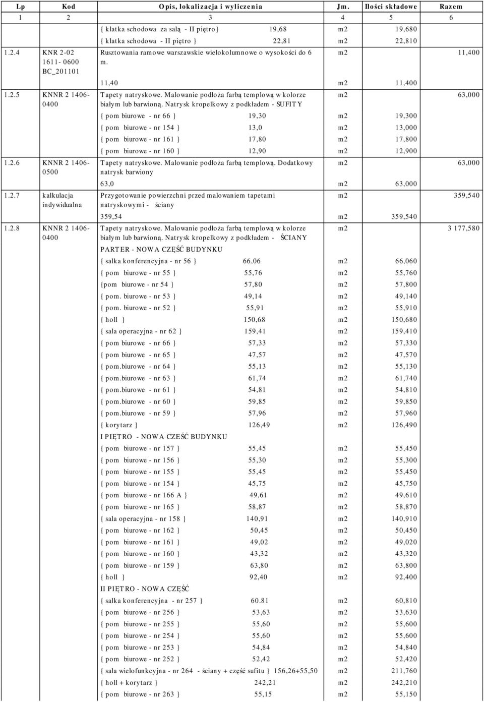 Natrysk kropelkowy z podkładem - SUFIT Y m 2 63,000 { pom biurowe - nr 66 } 19,30 m 2 19,300 { pom biurowe - nr 154 } 13,0 m 2 13,000 { pom biurowe - nr 161 } 17,80 m 2 17,800 { pom biurowe - nr 160