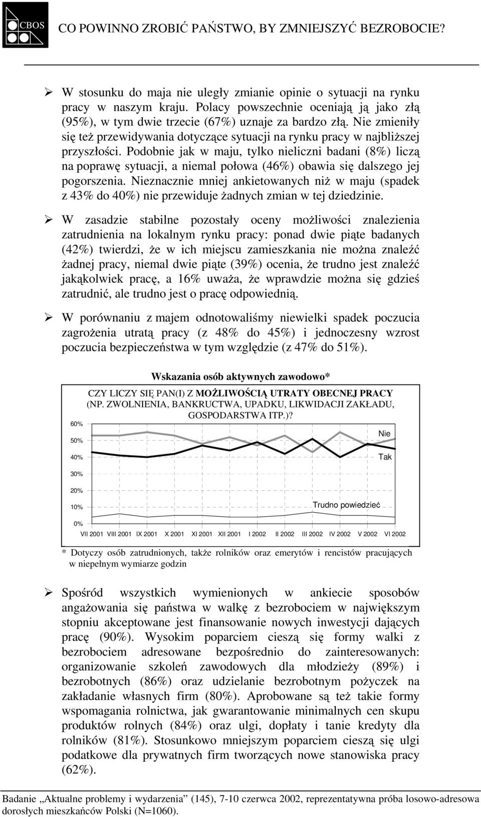 Podobnie jak w maju, tylko nieliczni badani (8%) liczą na poprawę sytuacji, a niemal połowa (46%) obawia się dalszego jej pogorszenia.