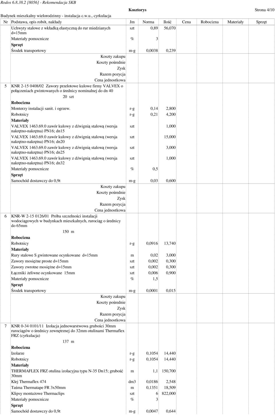 r-g 0,14 2,800 Robotnicy r-g 0,21 4,200 VALVEX 1463.69.0 zawór kulowy z dźwignią stalową (wersja szt 1,000 nakrętno-nakrętna) PN16; dn15 VALVEX 1463.69.0 zawór kulowy z dźwignią stalową (wersja szt 15,000 nakrętno-nakrętna) PN16; dn20 VALVEX 1463.