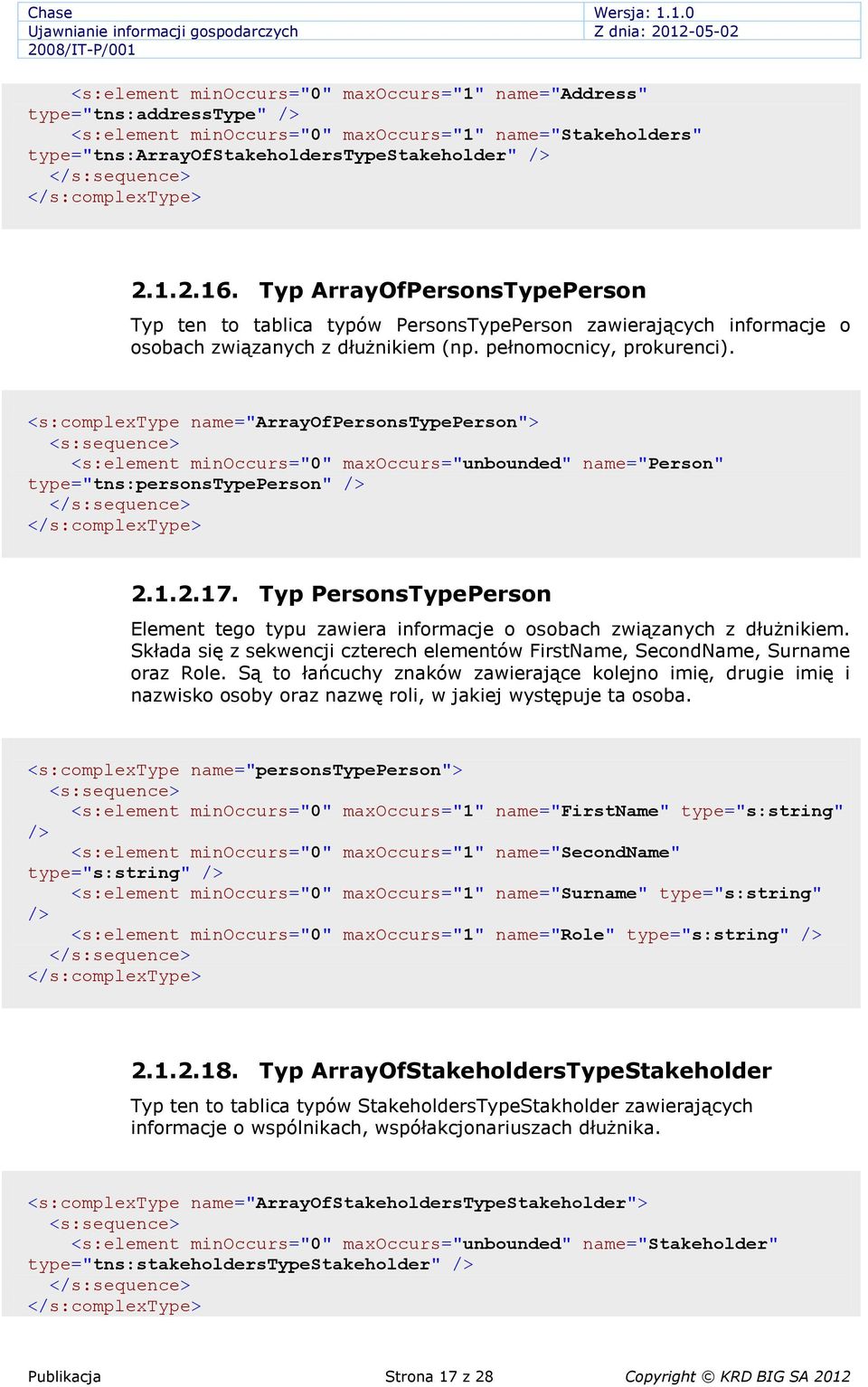 <s:complextype name="arrayofpersonstypeperson"> <s:element minoccurs="0" maxoccurs="unbounded" name="person" type="tns:personstypeperson" 2.1.2.17.