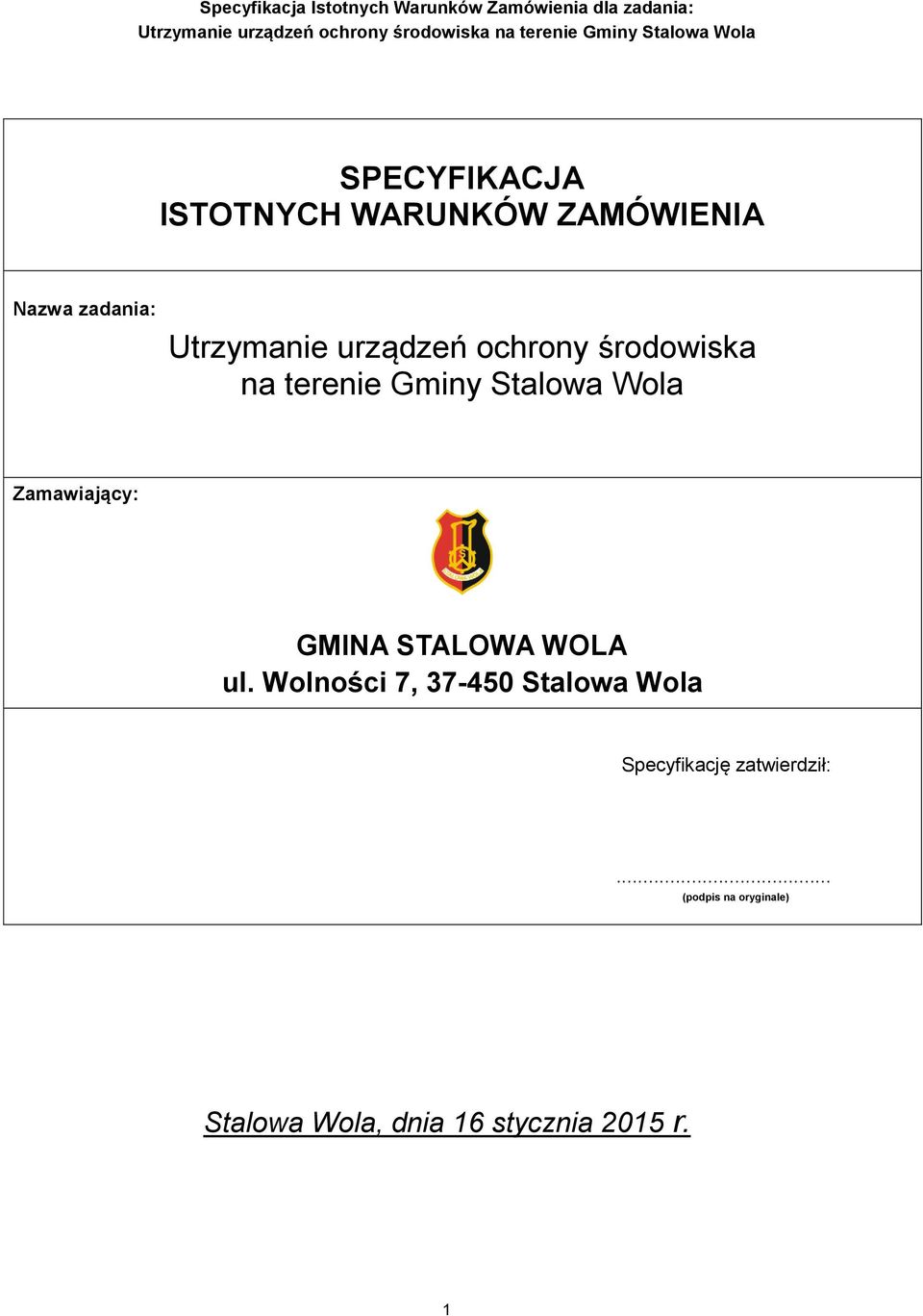 GMINA STALOWA WOLA ul.