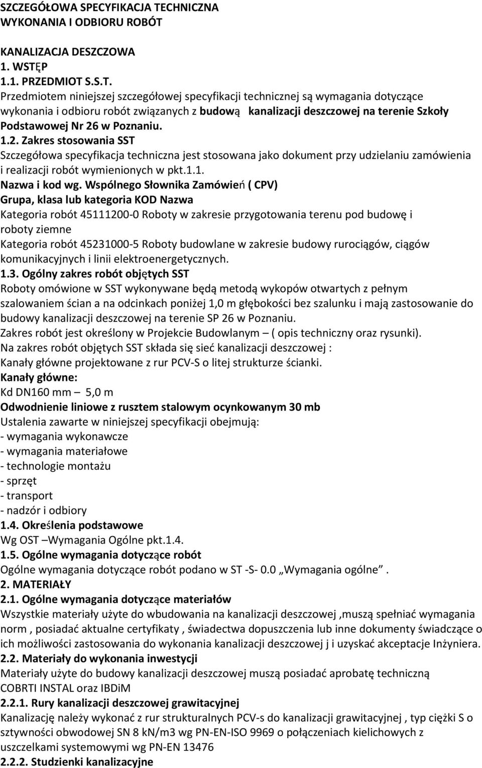 KANALIZACJA DESZCZOWA 1. WSTĘ