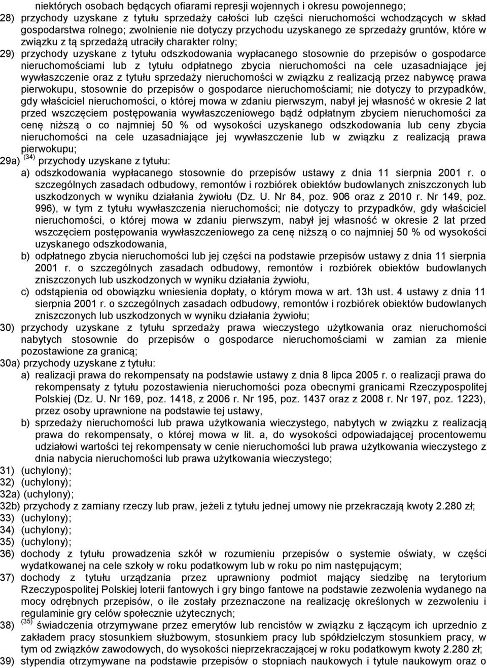 przepisów o gospodarce nieruchomościami lub z tytułu odpłatnego zbycia nieruchomości na cele uzasadniające jej wywłaszczenie oraz z tytułu sprzedaży nieruchomości w związku z realizacją przez nabywcę
