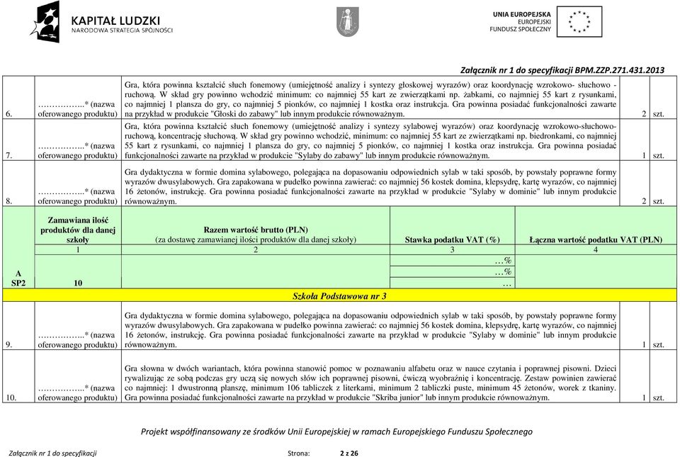 Ŝabkami, co najmniej 55 kart z rysunkami, co najmniej 1 plansza do gry, co najmniej 5 pionków, co najmniej 1 kostka oraz instrukcja.