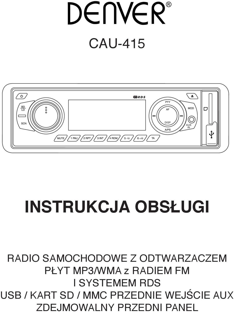 8 25 23 PŁYT MP3/WMA z RADIEM FM (1-6) I SYSTEMEM RDS USB /
