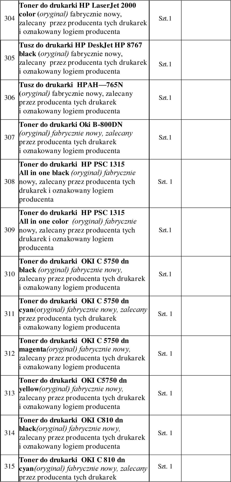 fabrycznie nowy, zalecany przez producenta tych drukarek i oznakowany logiem producenta Toner do drukarki HP PSC 1315 All in one color (oryginał) fabrycznie nowy, zalecany przez producenta tych
