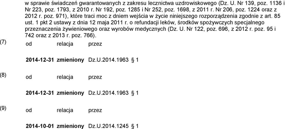 1 pkt 2 ustawy z dnia 12 maja 2011 r. o refundacji leków, środków spożywczych specjalnego przeznaczenia żywieniowego oraz wyrobów medycznych (Dz. U. Nr 122, poz. 696, z 2012 r.