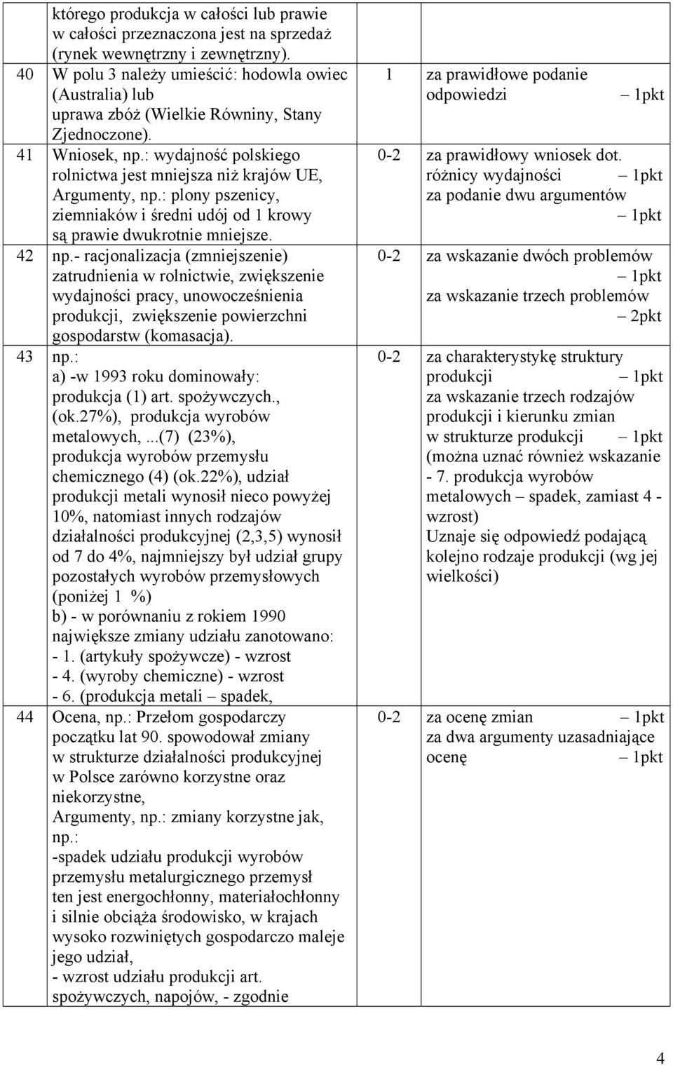 : plony pszenicy, ziemniaków i średni udój od 1 krowy są prawie dwukrotnie mniejsze. 42 np.