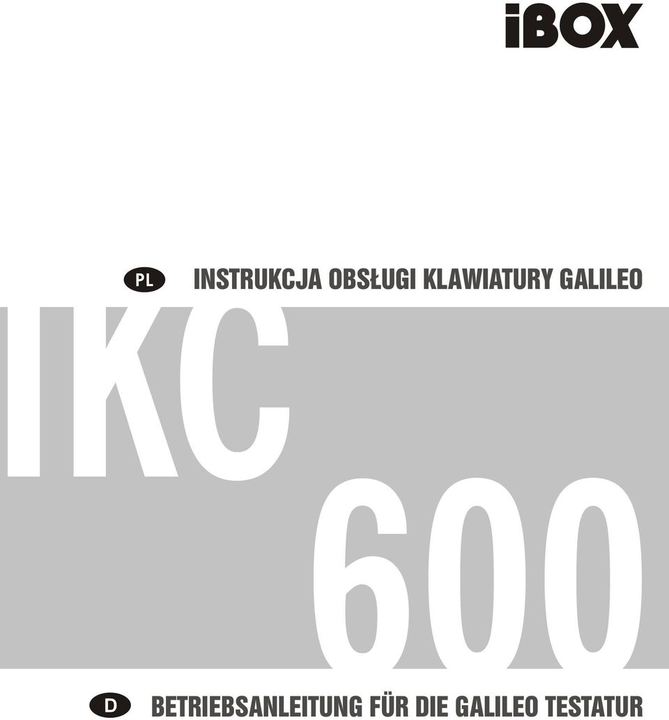 600 BETRIEBSANLEITUNG