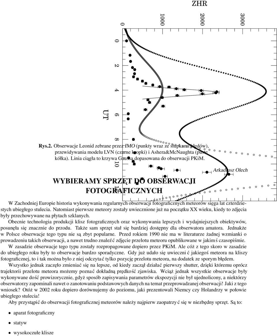 WYBIERAMY SPRZET DO OBSERWACJI FOTOGRAFICZNYCH Arkadiusz Olech W Zachodniej Europie historia wykonywania regularnych obserwacji fotograficznych meteorów sięga lat czterdziestych ubiegłego stulecia.