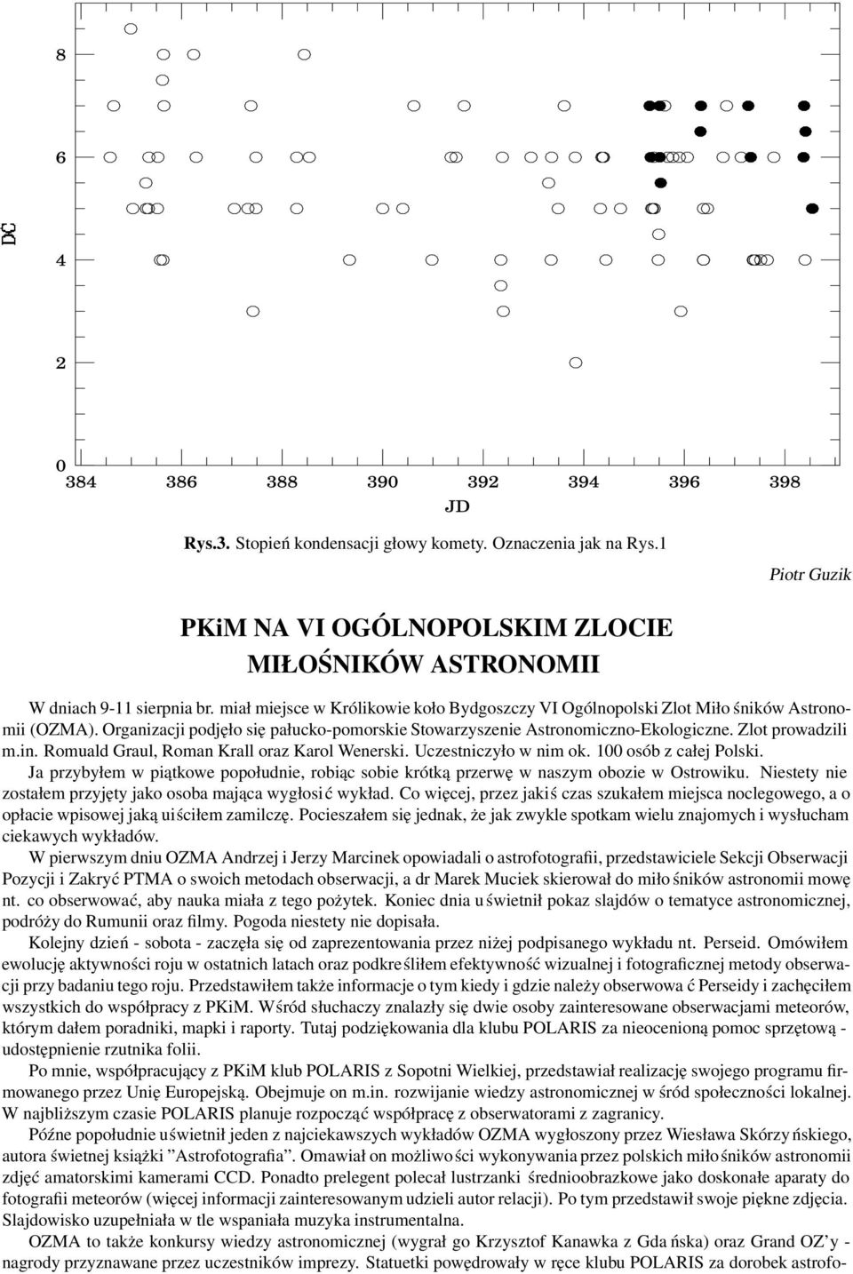Romuald Graul, Roman Krall oraz Karol Wenerski. Uczestniczyło w nim ok. 100 osób z całej Polski. Ja przybyłem w piątkowe popołudnie, robiąc sobie krótką przerwę w naszym obozie w Ostrowiku.
