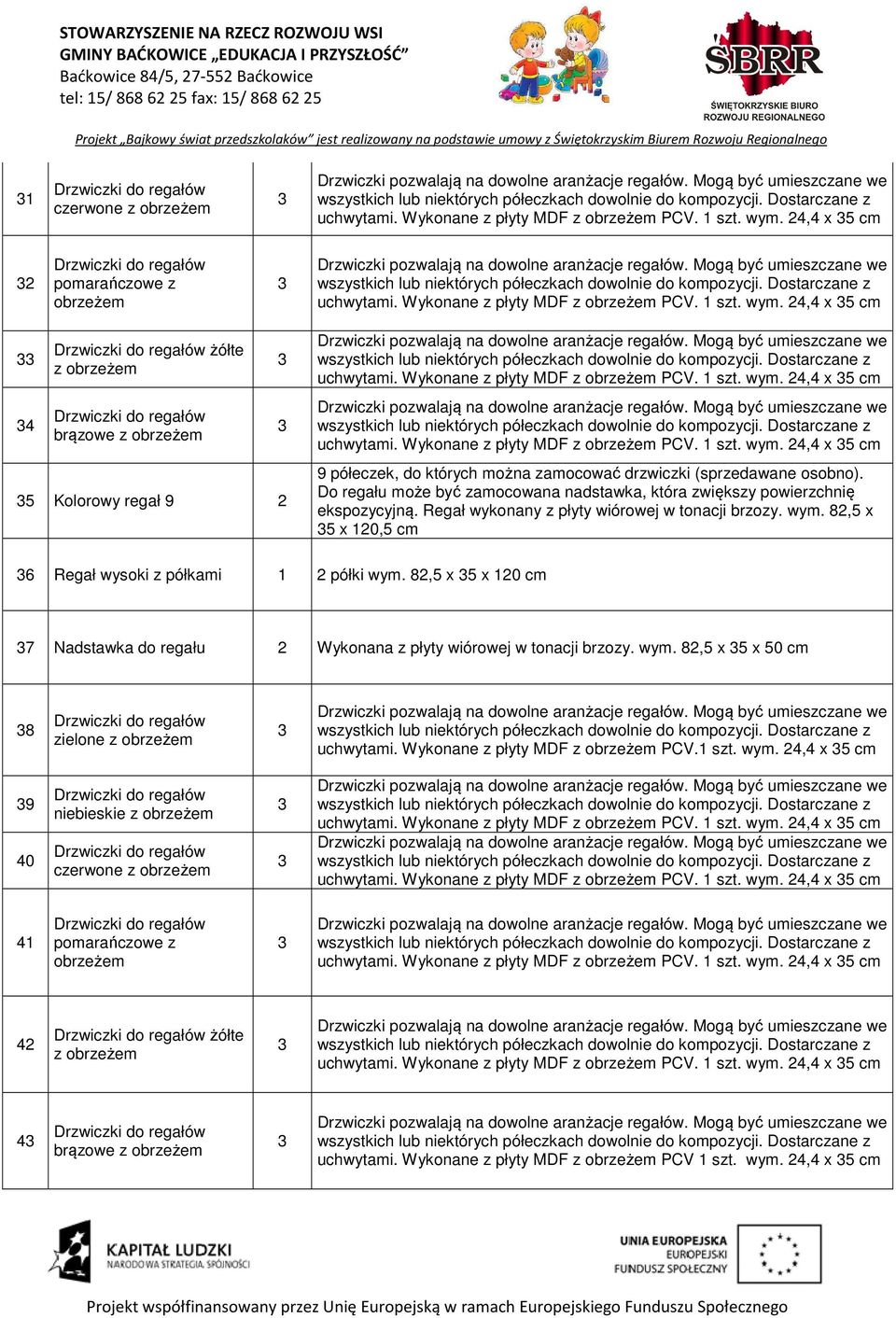 Do regału może być zamocowana nadstawka, która zwiększy powierzchnię ekspozycyjną. Regał wykonany z płyty wiórowej w tonacji brzozy. wym. 8,5 x 5 x 0,5 cm 6 Regał wysoki z półkami półki wym.