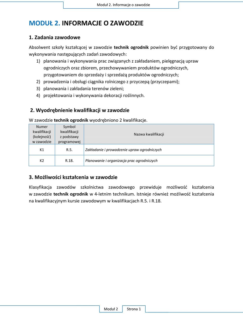 W W zawodzie technik ogrodnik 2 kwalifikacje.