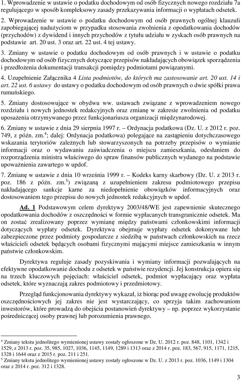 przychodów z tytułu udziału w zyskach osób prawnych na podstawie art. 20 ust. 3 