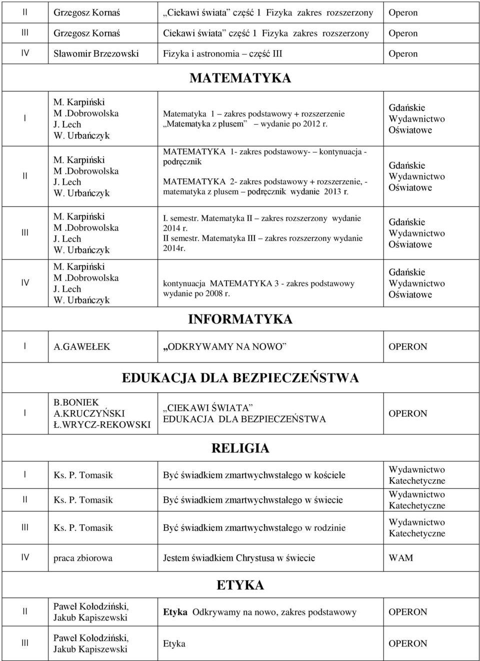 MATEMATYKA 1- zakres podstawowy- kontynuacja - podręcznik MATEMATYKA 2- zakres podstawowy + rozszerzenie, - matematyka z plusem podręcznik wydanie 2013 r.. semestr.